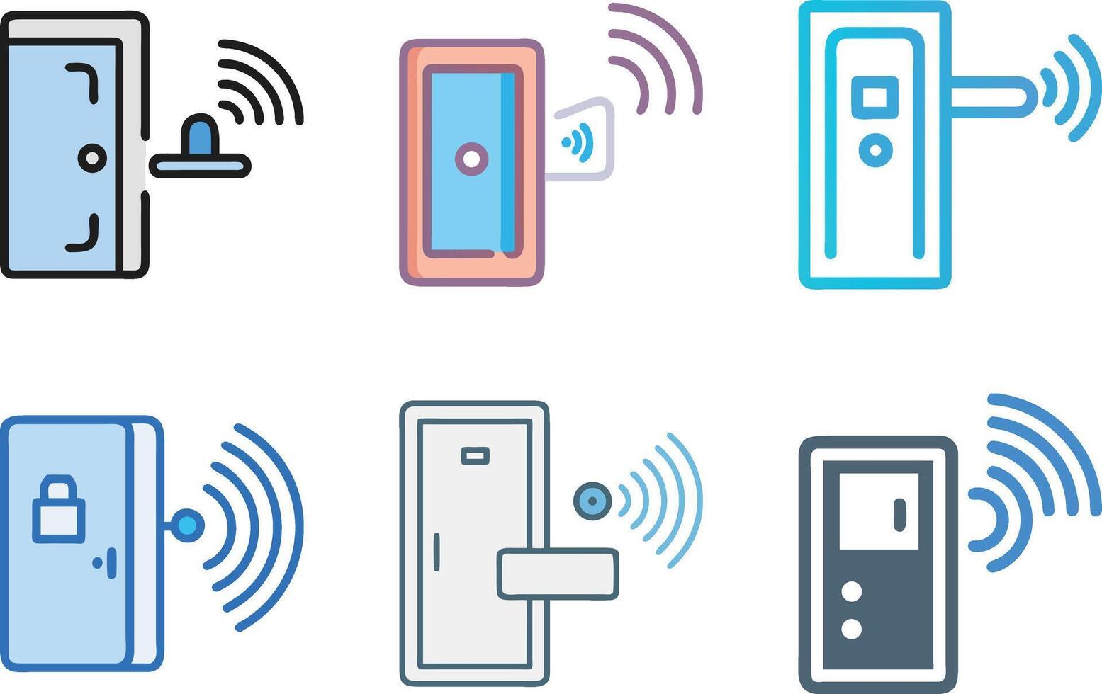 Modern Access Control Systems and Smart Door Locks for Secure Entry Solutions vector