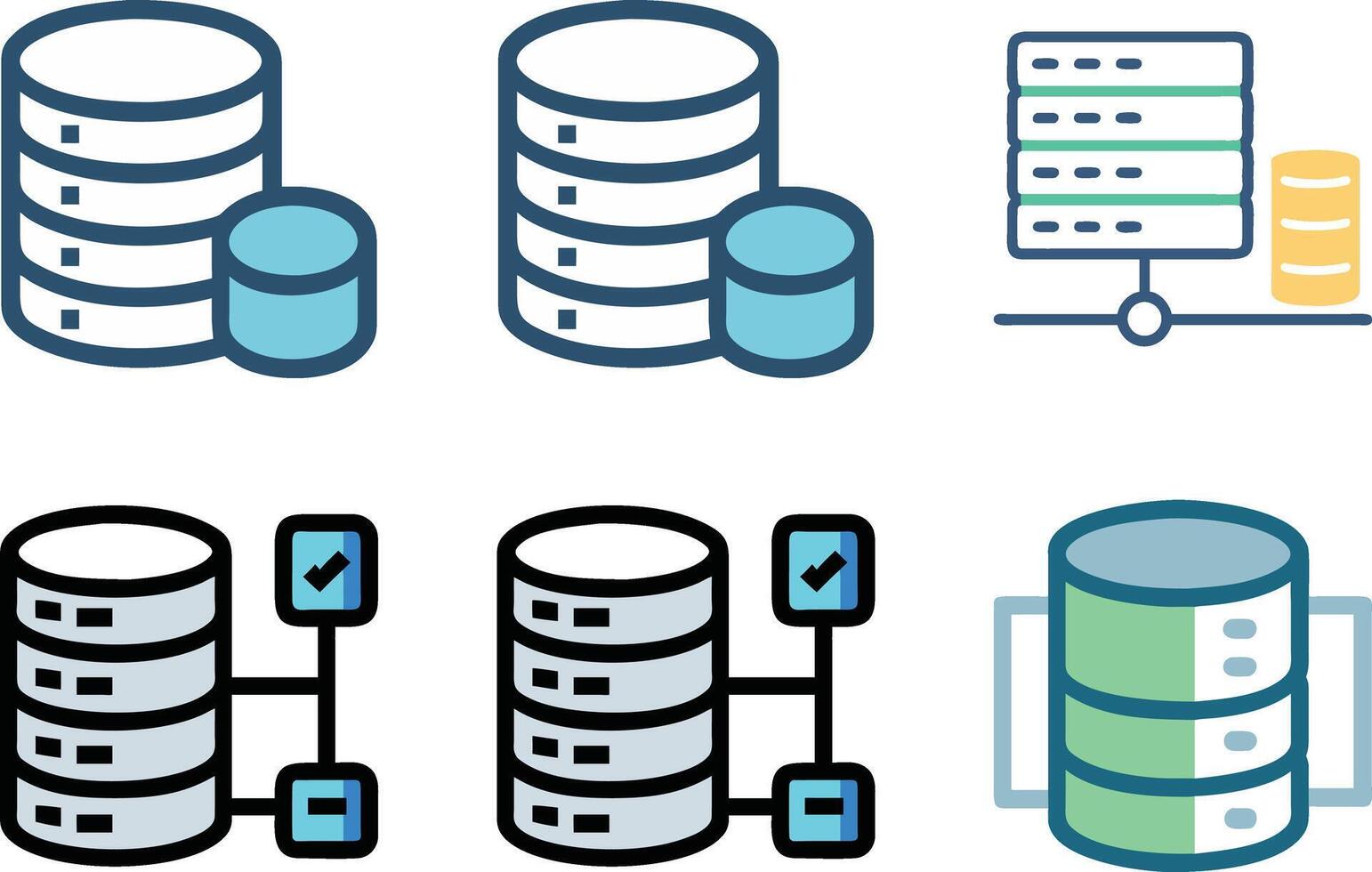 base de datos servidor íconos moderno digital datos almacenamiento y administración conceptos vector