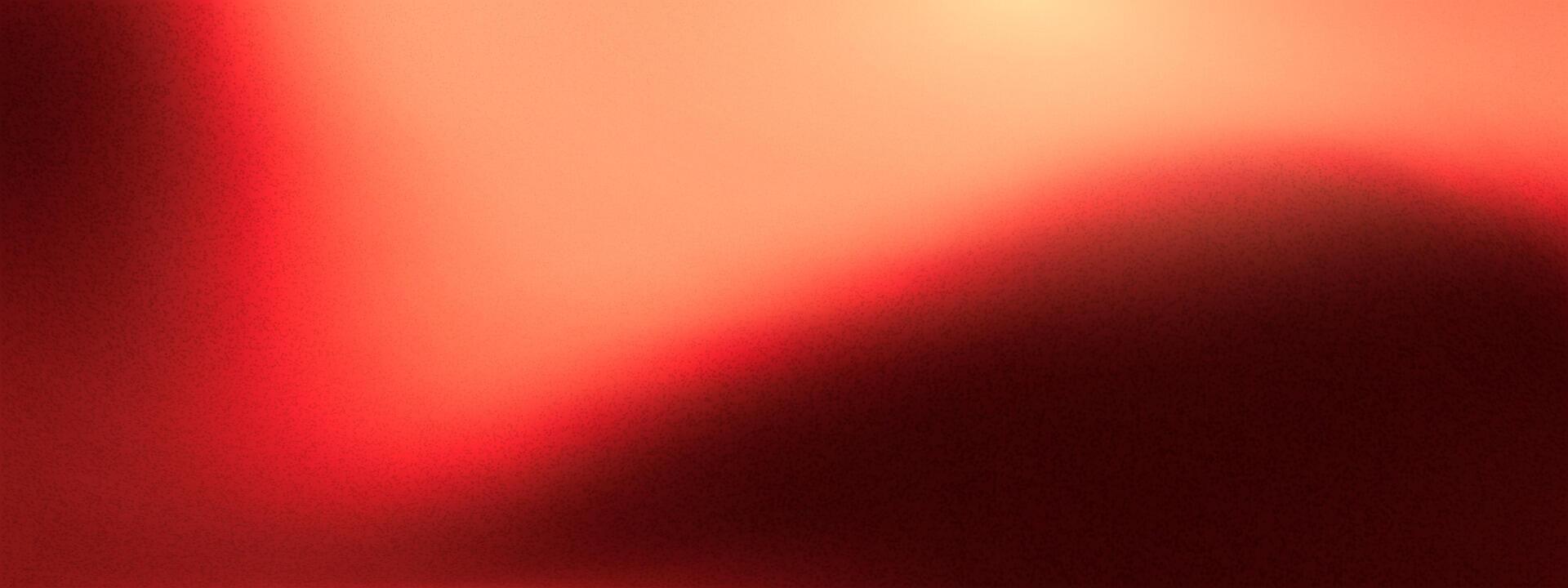 Red gradient with noise texture and black grainy dark background. Abstract paper color with grunge light overlay and silver glow. Retro graphic design with moody wave effect and soft foil material. vector