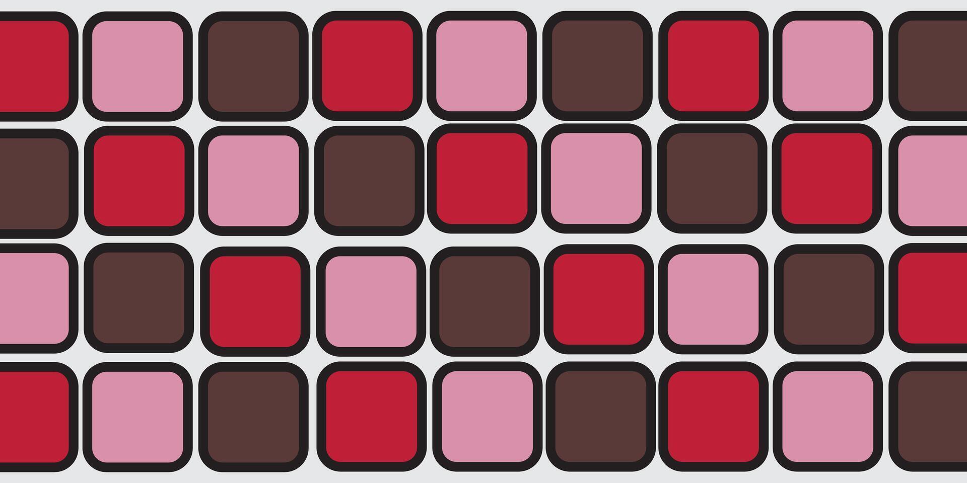 Rounded corner block pattern arranged neatly in rows and columns with different colors vector