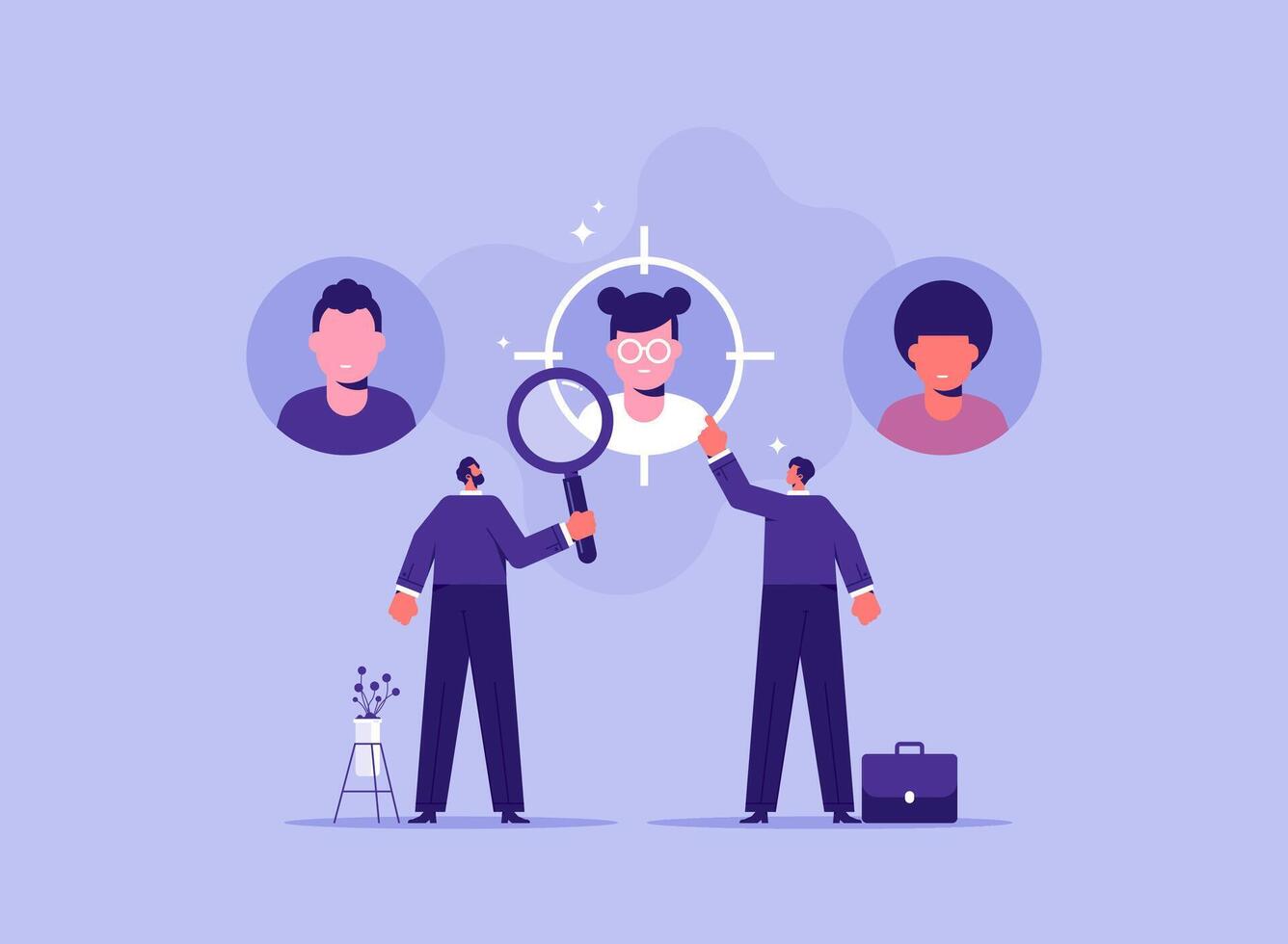 Character detection analysis illustration vector