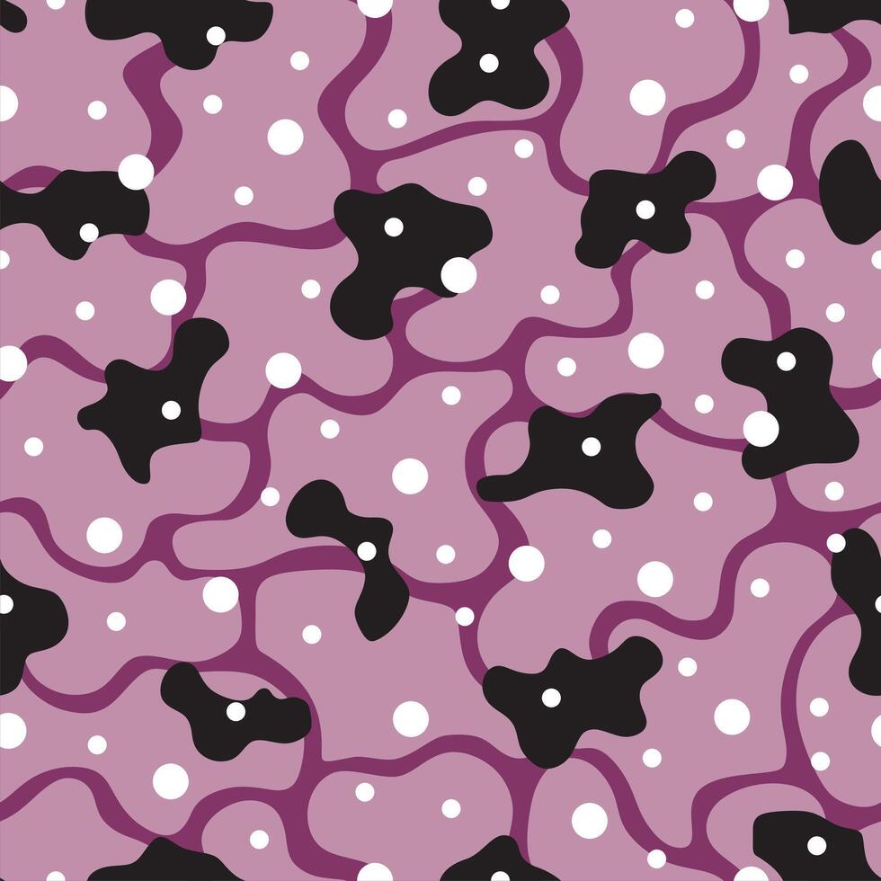 Colorful abstract violet doodle shape seamless pattern. Creative minimalist style art background, trendy design with basic shapes. Modern color wallpaper print backdrop vector