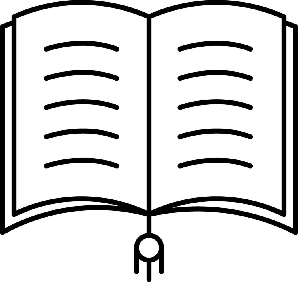 Open Book Icon for Knowledge and Study. Line art open book icon symbolizing knowledge reading learning and study resources for education libraries online courses and creative projects. vector