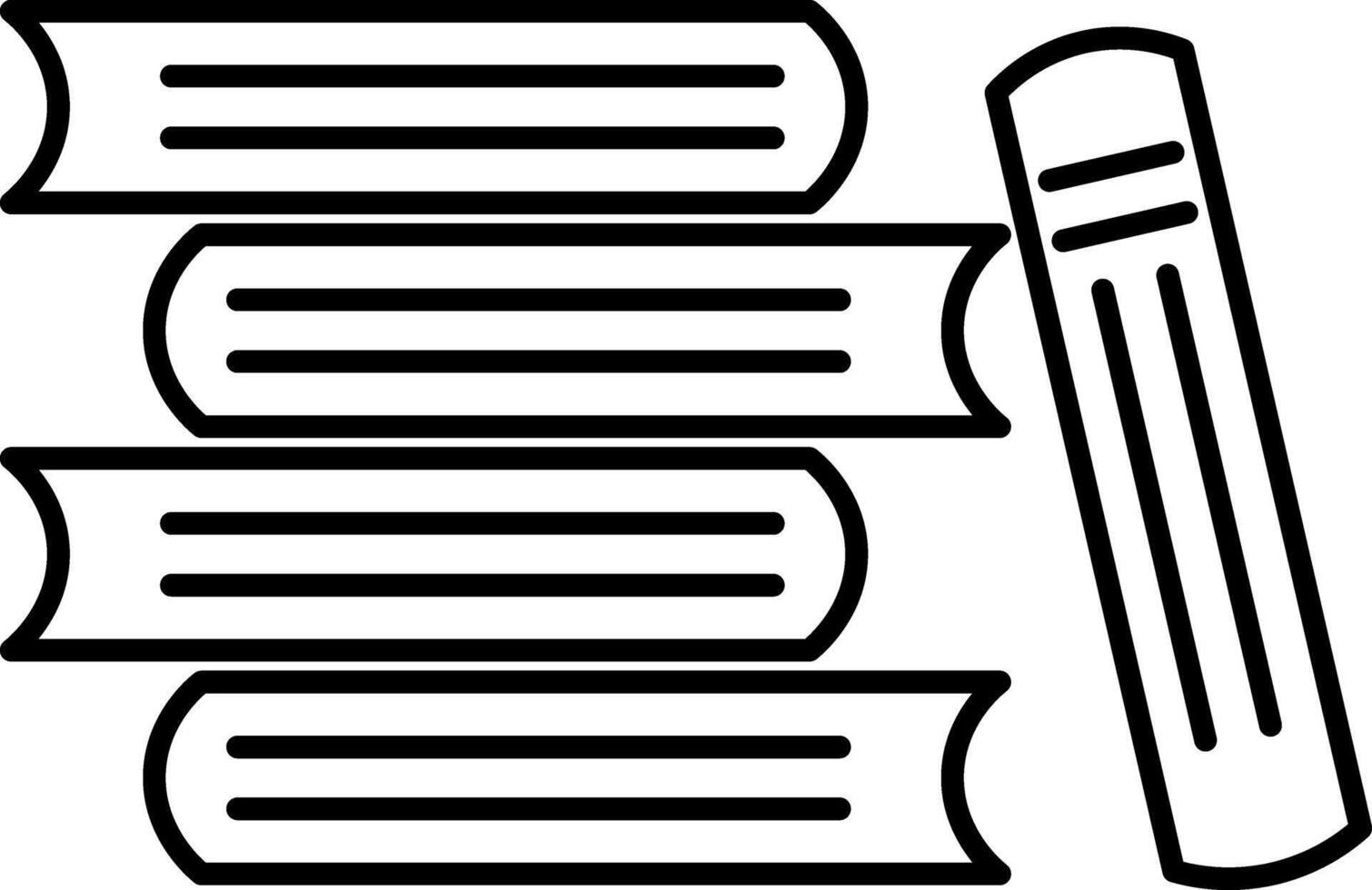 Book Stack Icon for Study and Education. Line art closed book stack icon representing study materials education resources knowledge and learning support for schools colleges and digital. vector