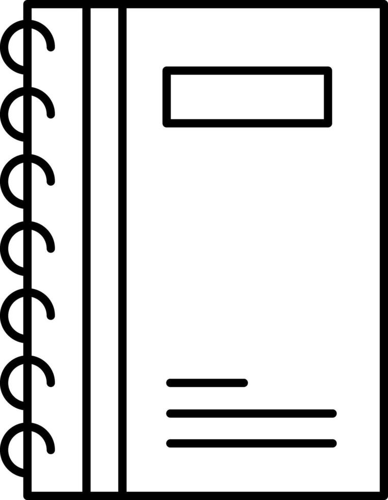 Notebook Icon for Study Writing and Notes. Line art notebook or diary icon symbolizing study writing planning note taking and education resources for schools colleges and training purposes. vector