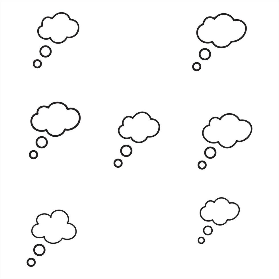 A set of four different thought bubbles with different shapes vector