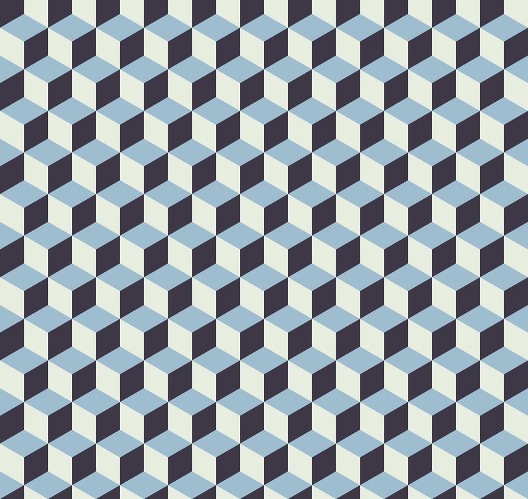 Geometric Blue Cube Pattern on White Background vector