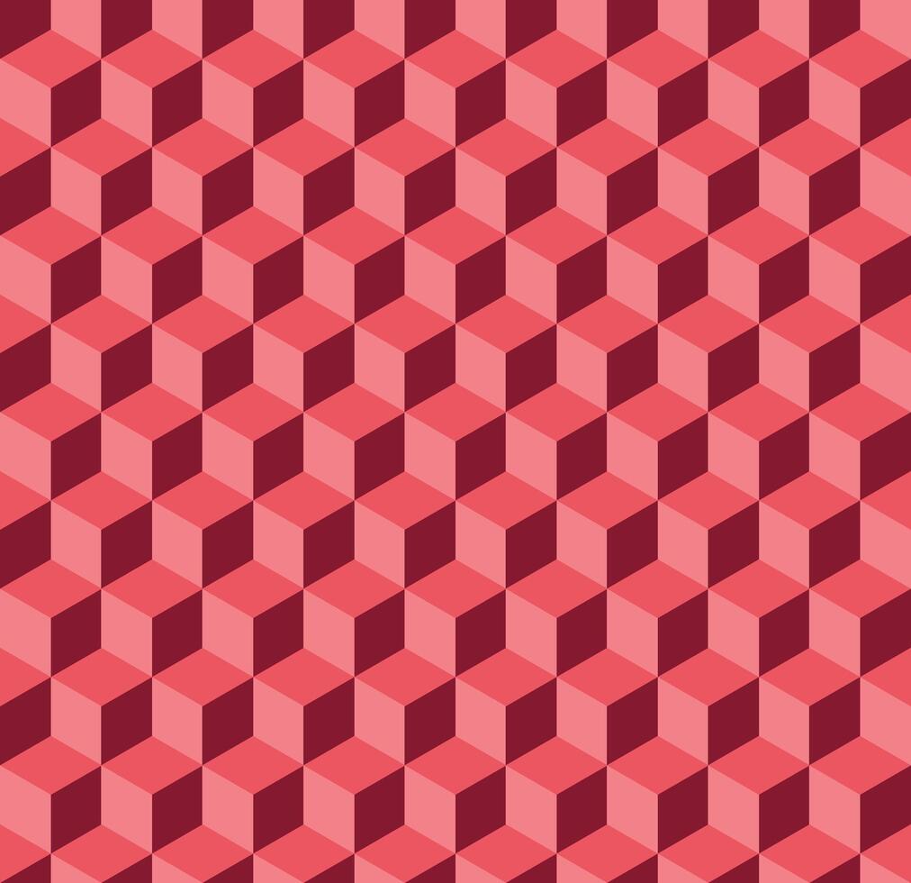 Geometric Red Cube Pattern Background vector