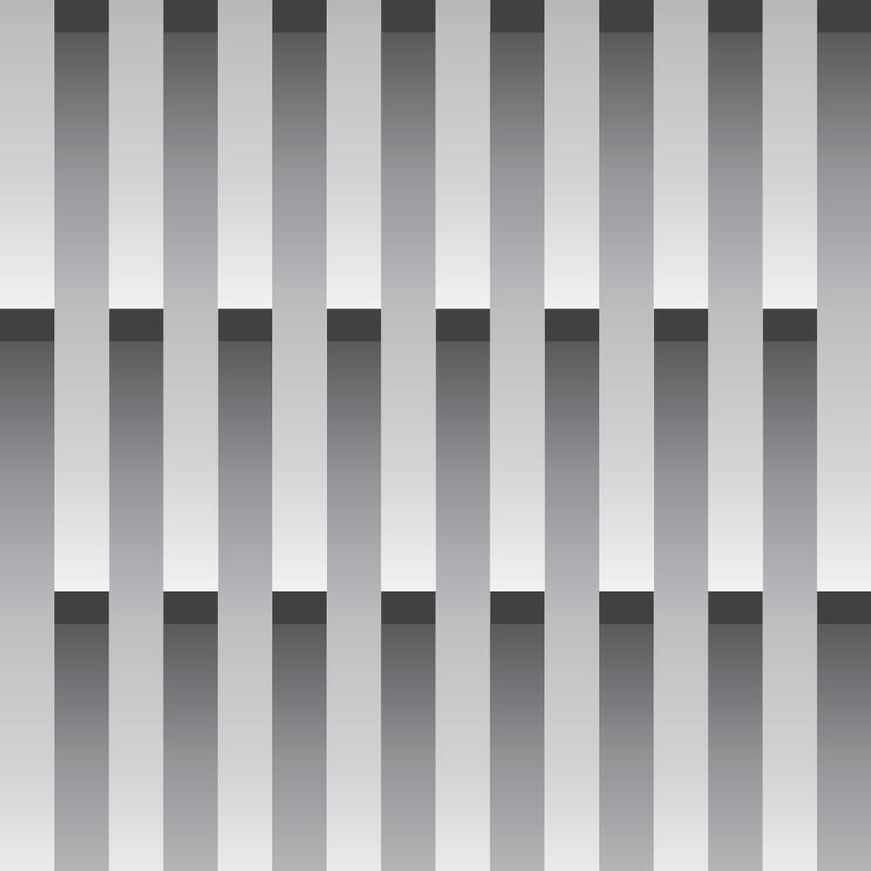 Abstract geometric pattern with vertical gradient bars in shades of gray, creating a modern 3D block illusion with alternating dark and light segments. vector