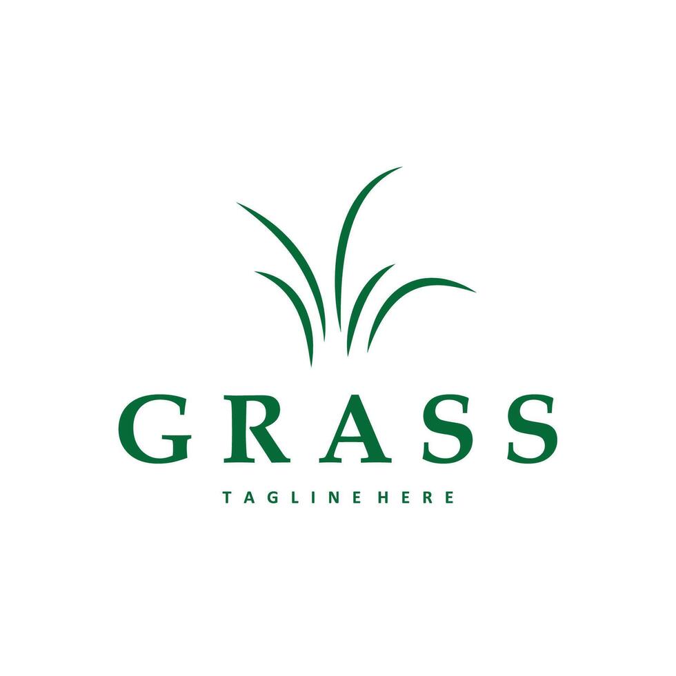 grass logo design simple minimalist concept with line design in the shape of grass symbol symbol icon vector