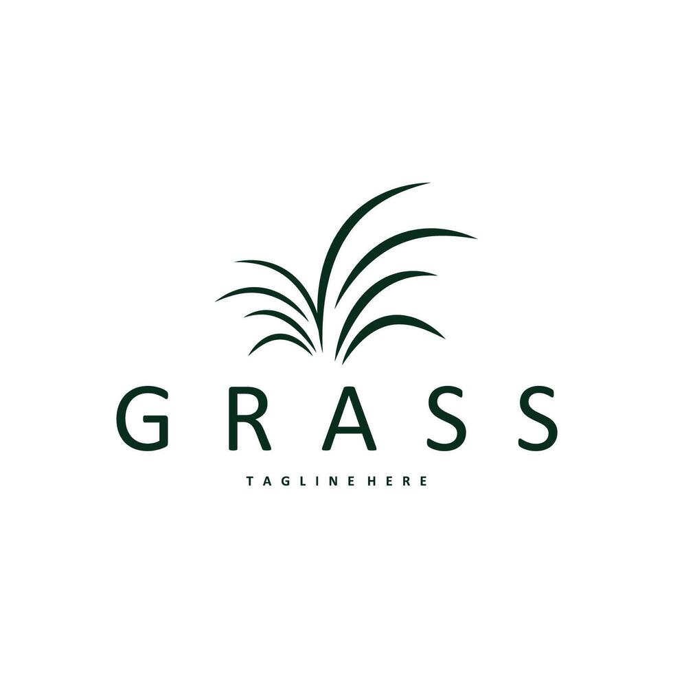 grass logo design simple minimalist concept with line design in the shape of grass symbol illustration symbol template icon vector