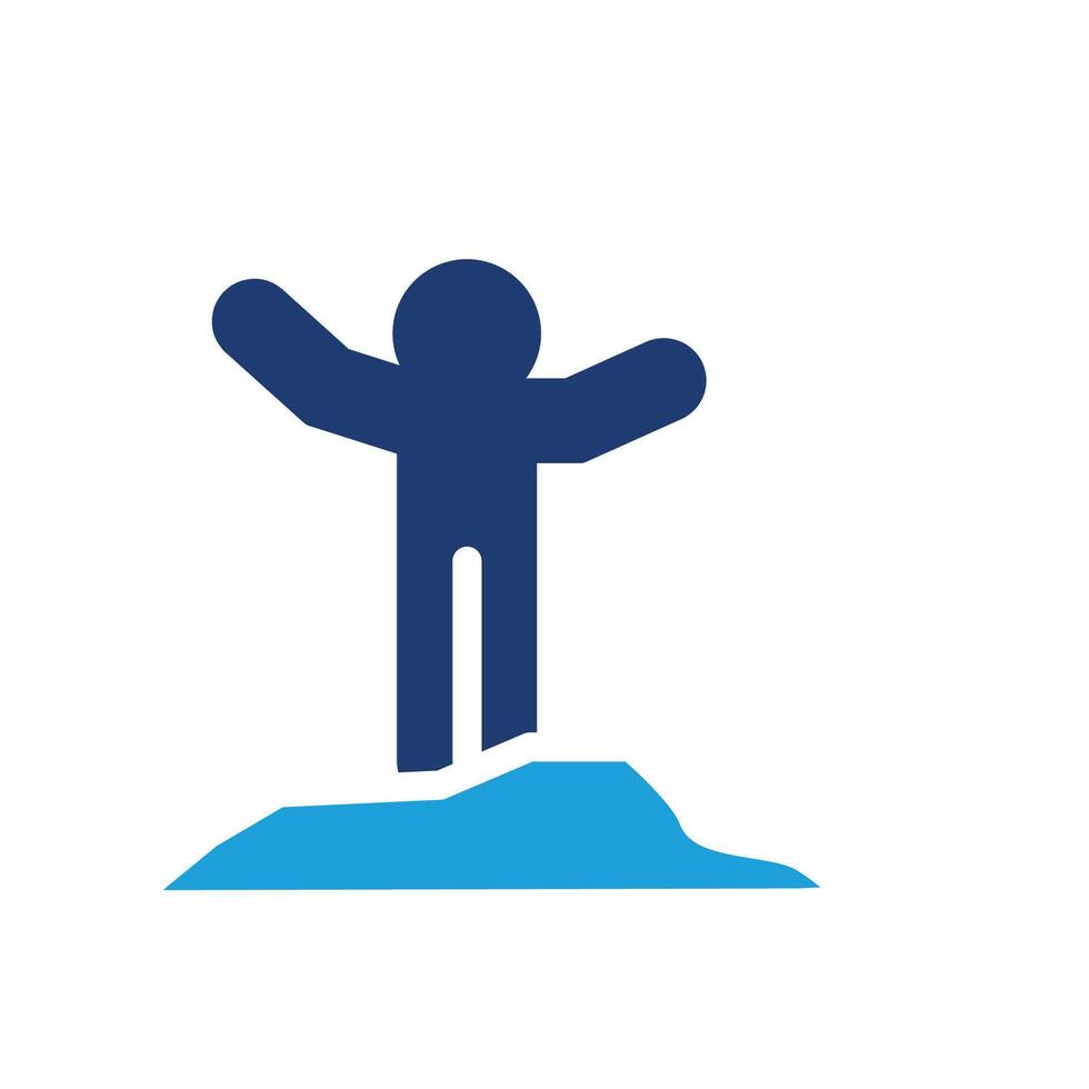 people on summit symbol of success colored icon design good for web or mobile app vector