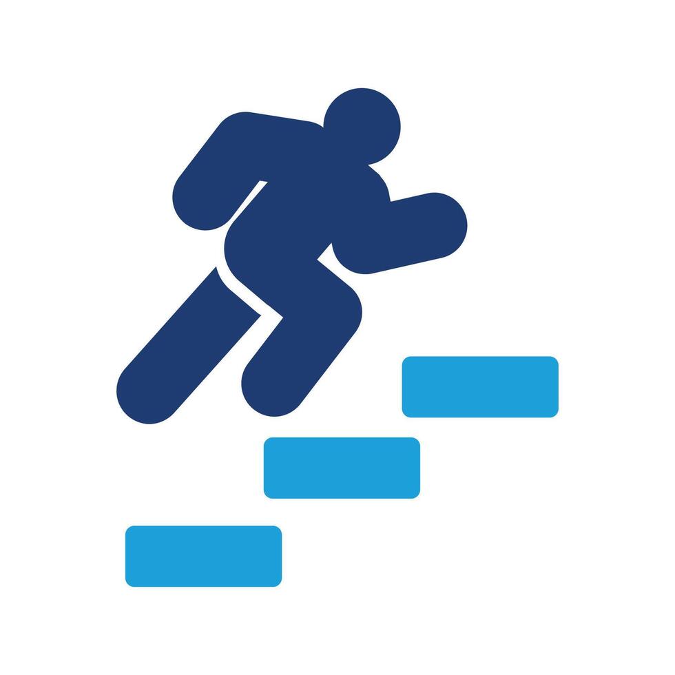 man run at stair symbol of career colored icon design good for web or mobile app vector