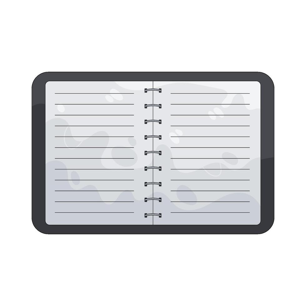Illustration of an Open Notebook with Lines vector