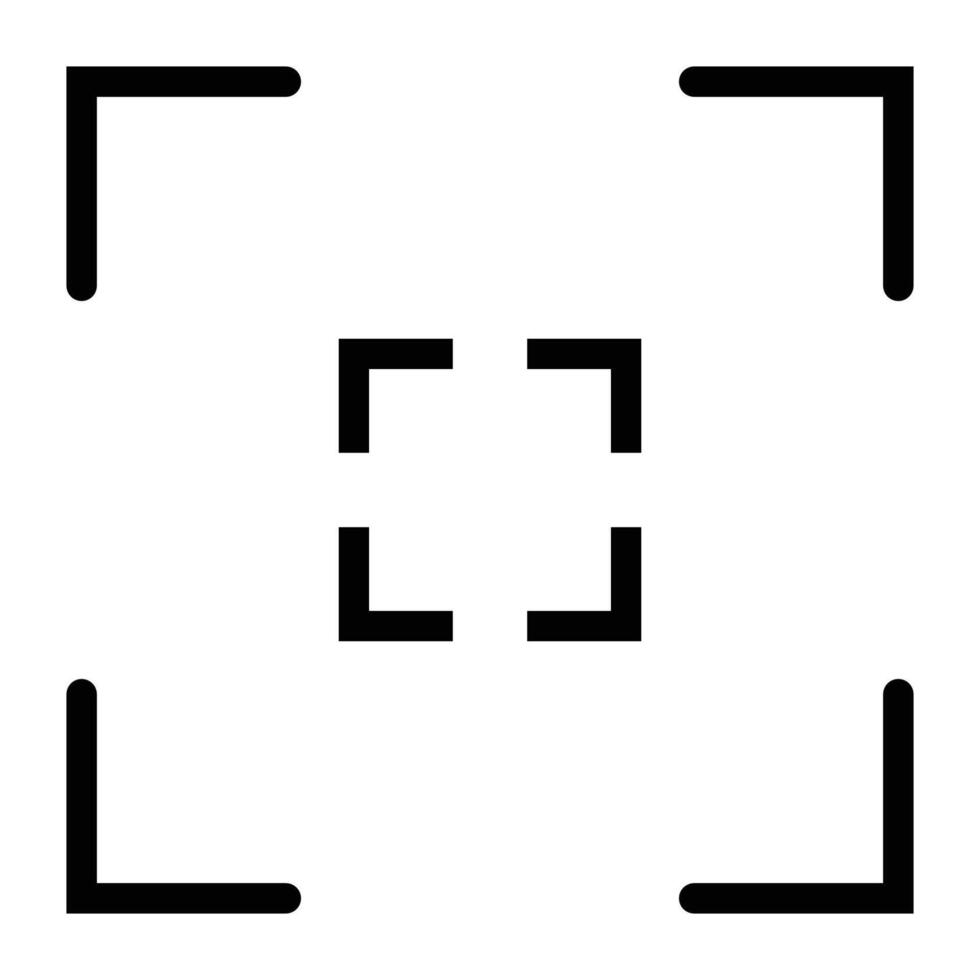 Linear Icons of Camera Viewfinders. It features four right-angle corners positioned to form a square. vector