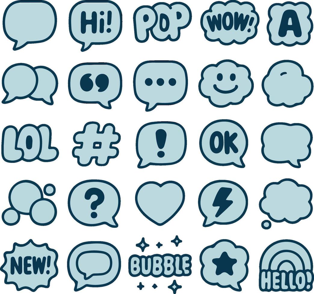Speech Bubble Icons Collection for Communication and Expression vector