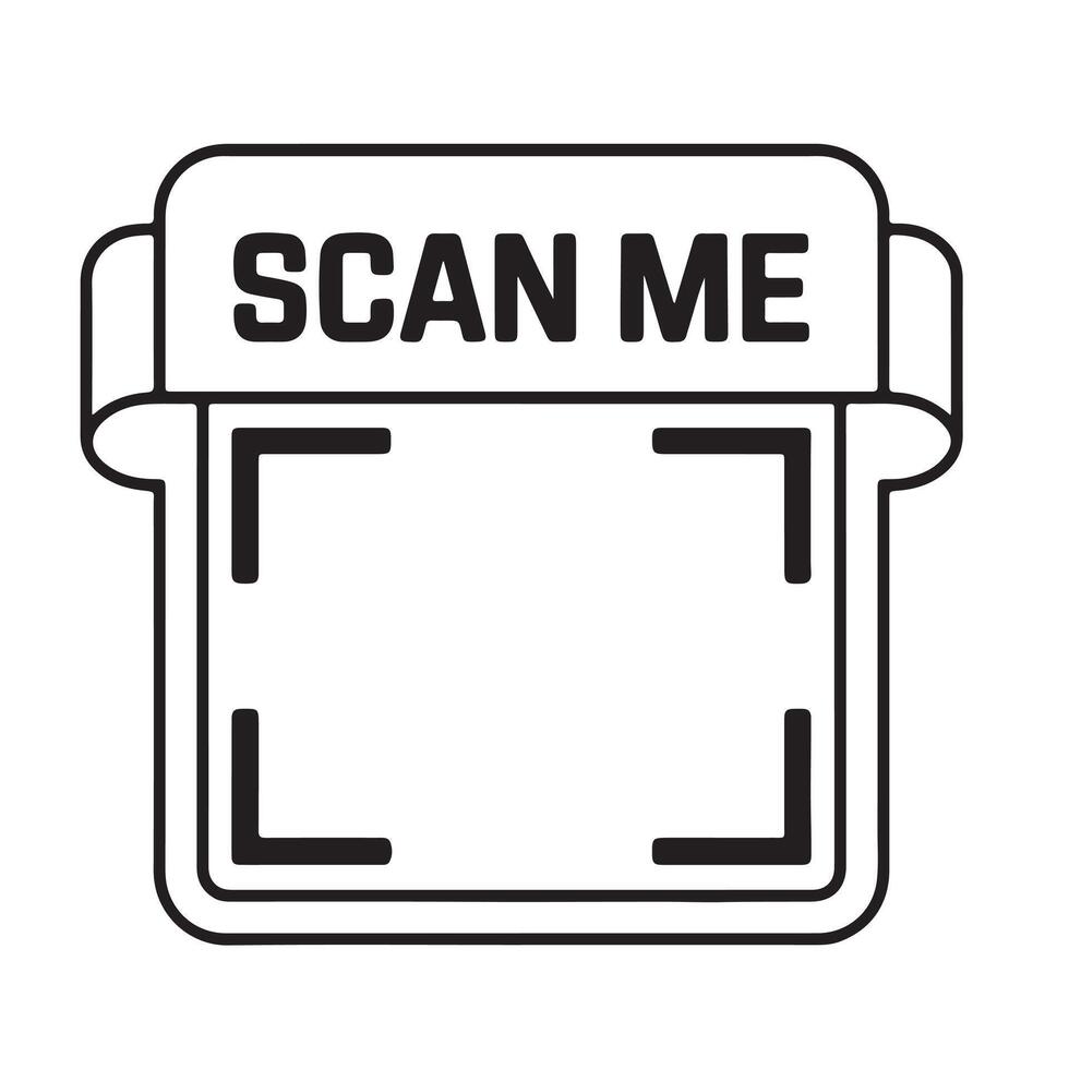 Scan icon with frame and text on white background vector