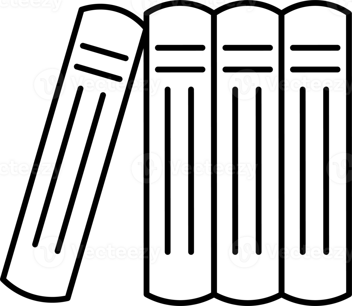 Book Stack Icon for Study and Education. Line art closed book stack icon representing study materials education resources knowledge and learning support for schools colleges and digital platforms. png