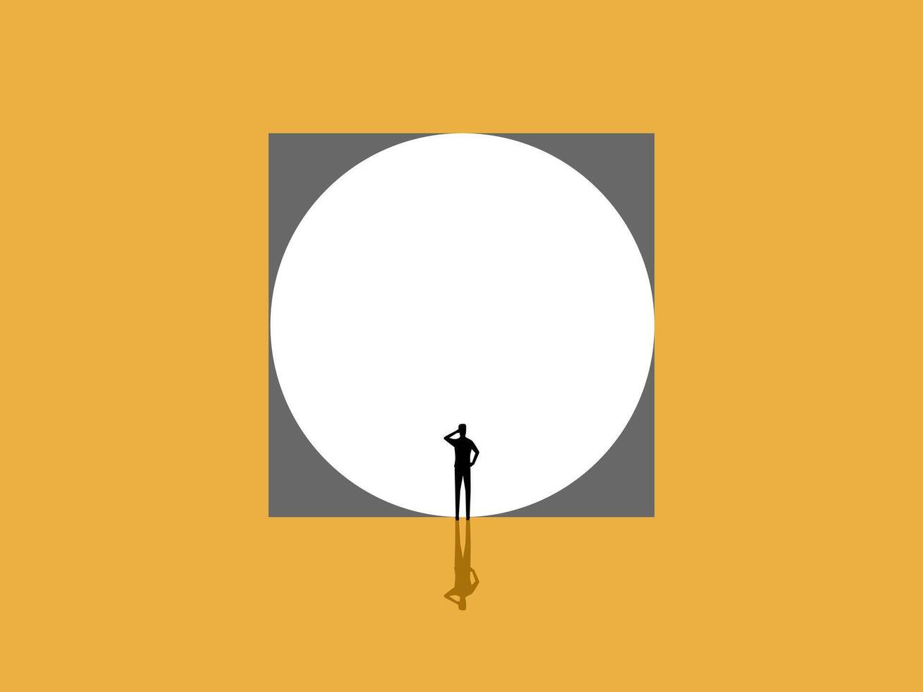 man are confused by new areas, open to new opportunities vector