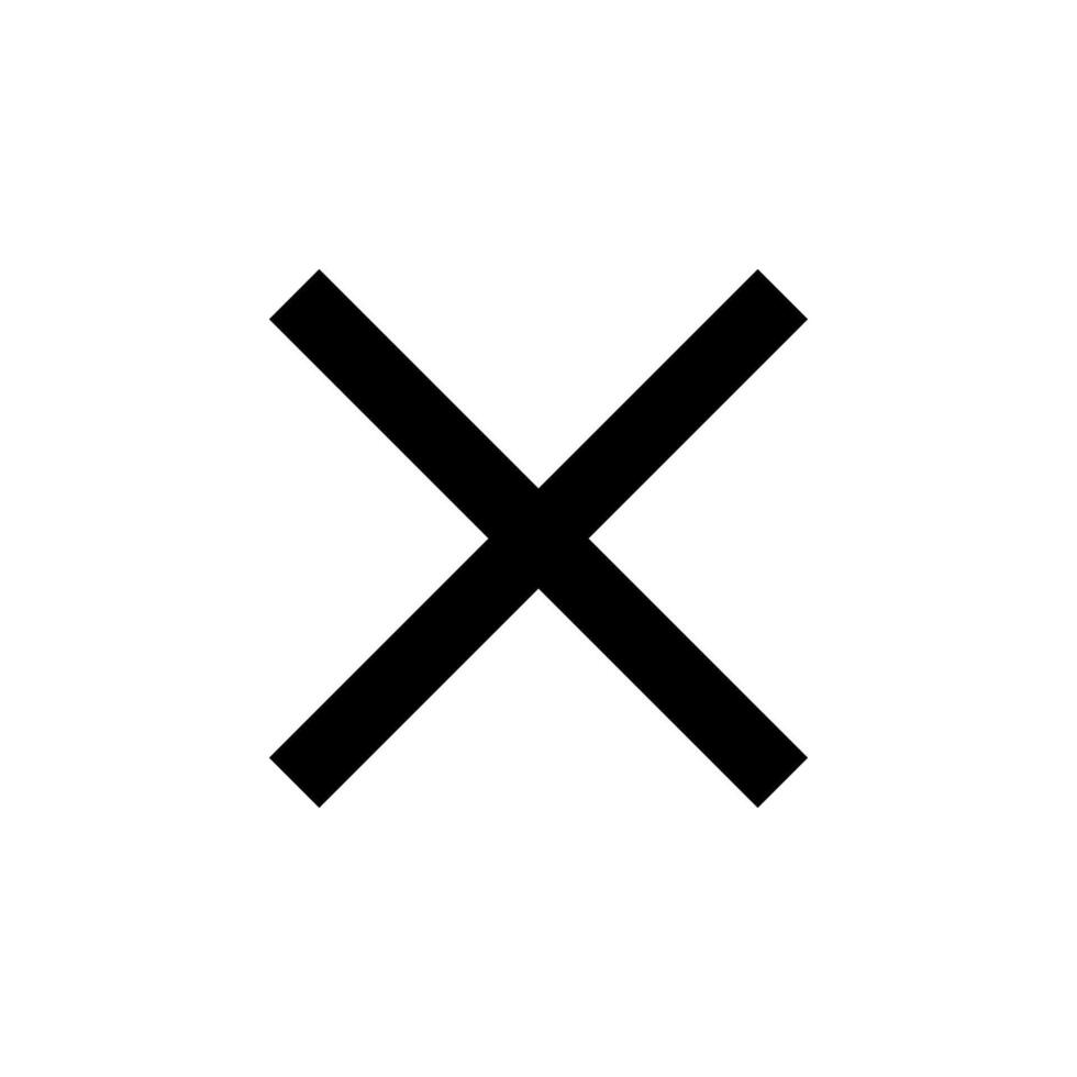 Close Icon Solid Black for Web Navigation and Mobile App vector
