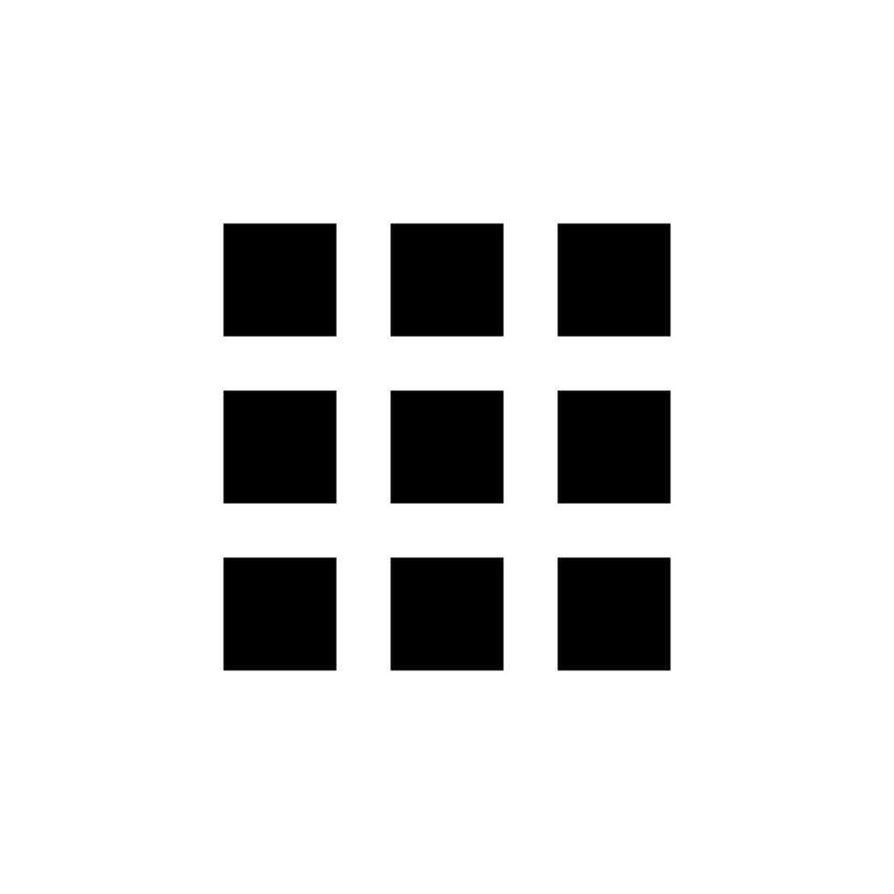 Solid Black Menu Icon Filled Style for User Interface vector