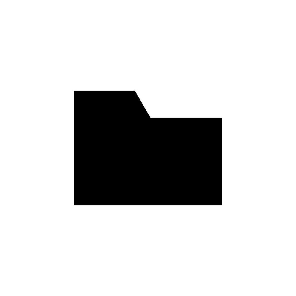 Solid Black Folder Icon Filled Style for User Interface vector