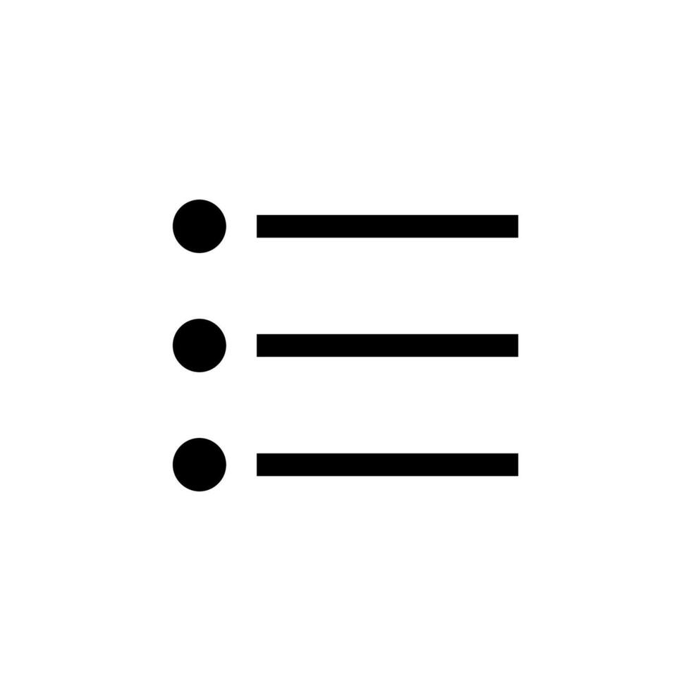 Menu Icon Solid Black for Web Navigation and Mobile App vector