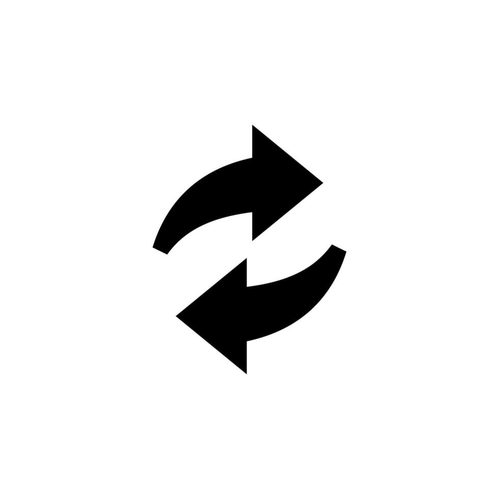Refresh Icon Black Solid Symbol for Website and App Design vector