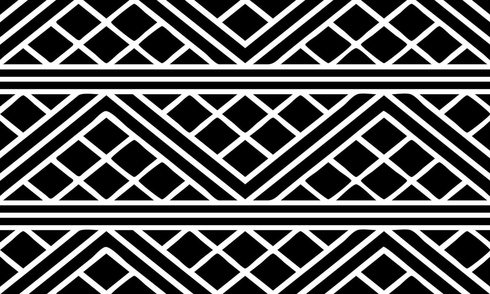 Black and white geometric tribal pattern. The repeating diamond and triangle shapes. vector