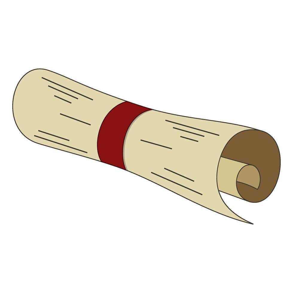 Rolled Document of a Parchment Scroll vector