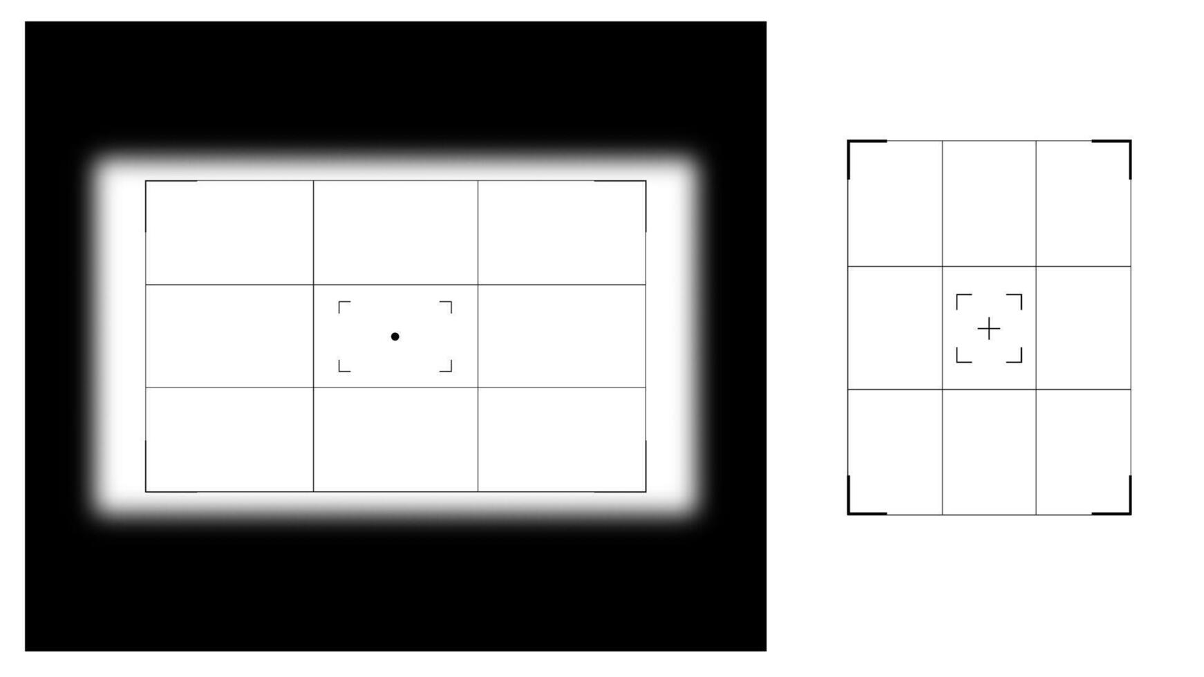 screen viewfinder preview camera photo frame overlay set vector