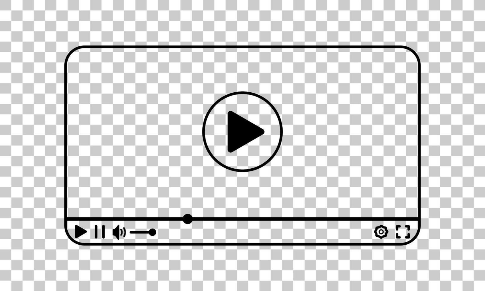 Contemporary flat player with minimal buttons and progress bar. Ideal for web, app mockups, various multimedia projects and platforms. vector