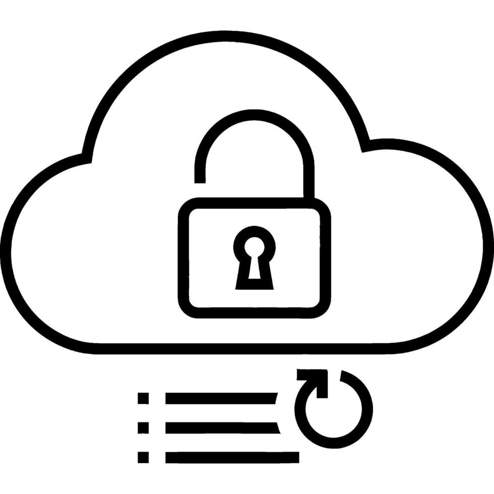 Secure Cloud Data Backup and Restore Icon vector