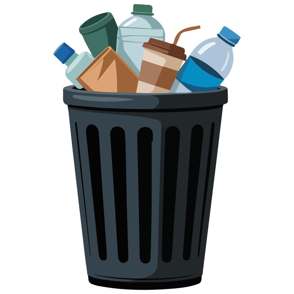 Trash bin garbage container recycle symbol illustration isolated on white background vector