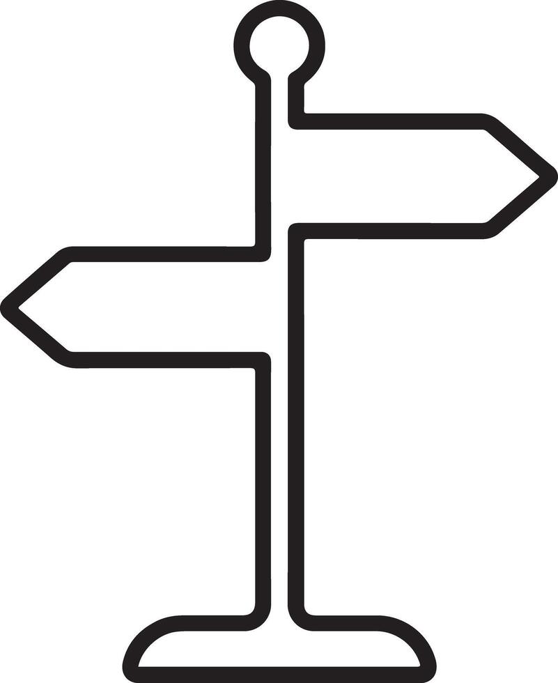 Directional signpost with two empty arrow signs on a rounded base blank vector