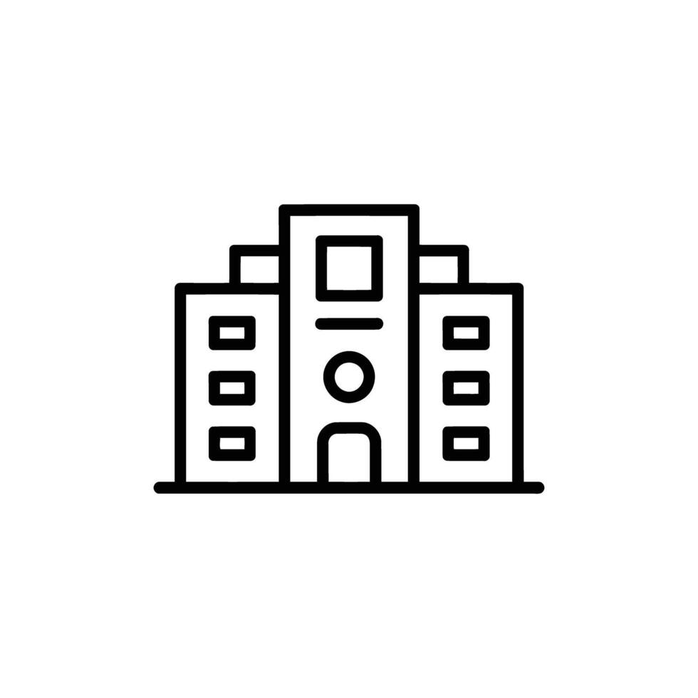 Minimalist Building Icon Design for Real Estate and Architecture Concepts Modern Outline vector