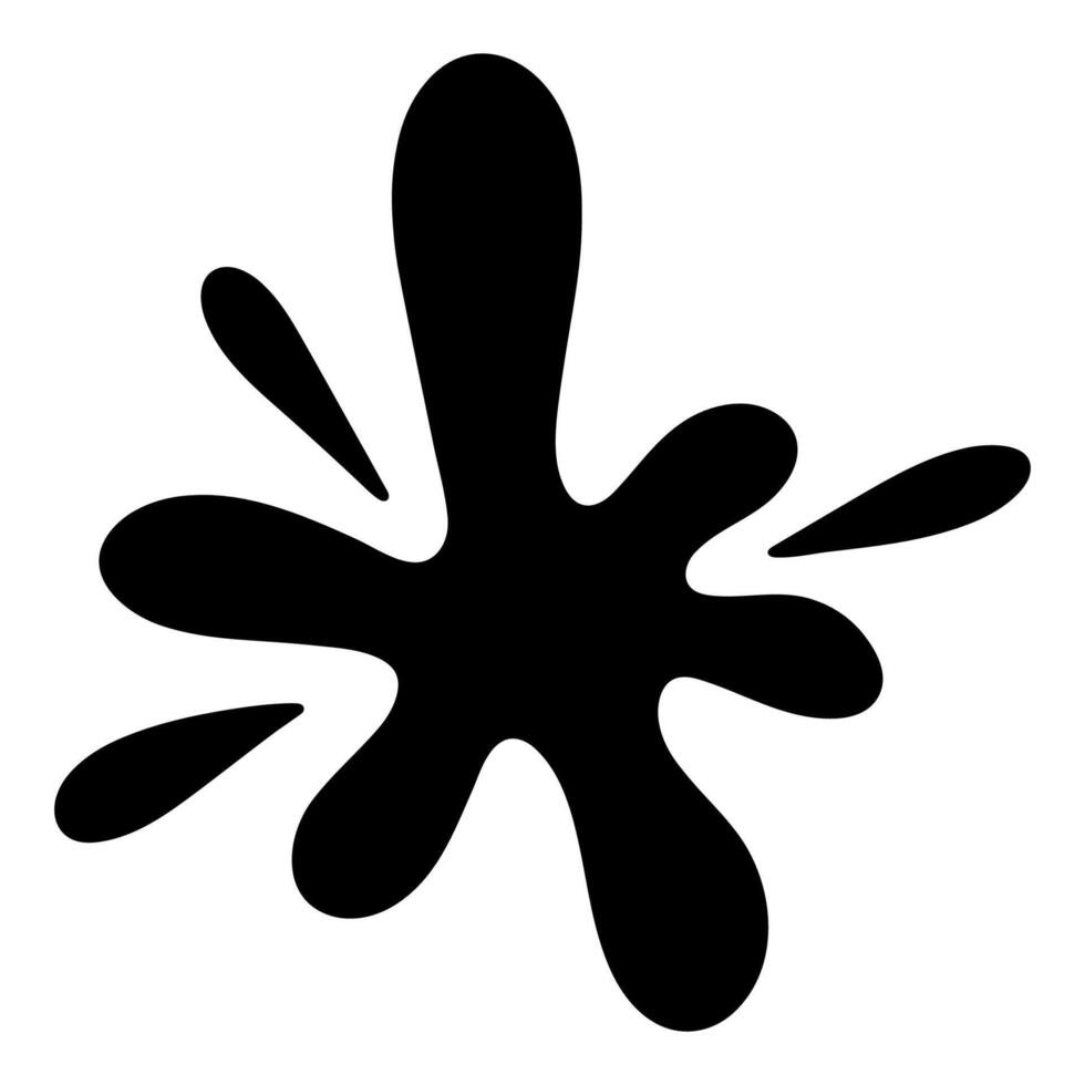 Black ink blob splashing on white background vector