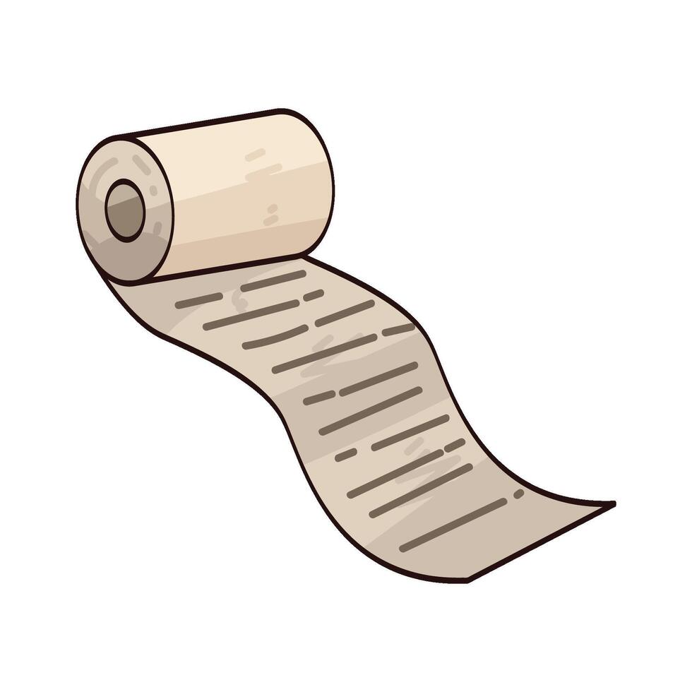 Paper roll with written lines vector