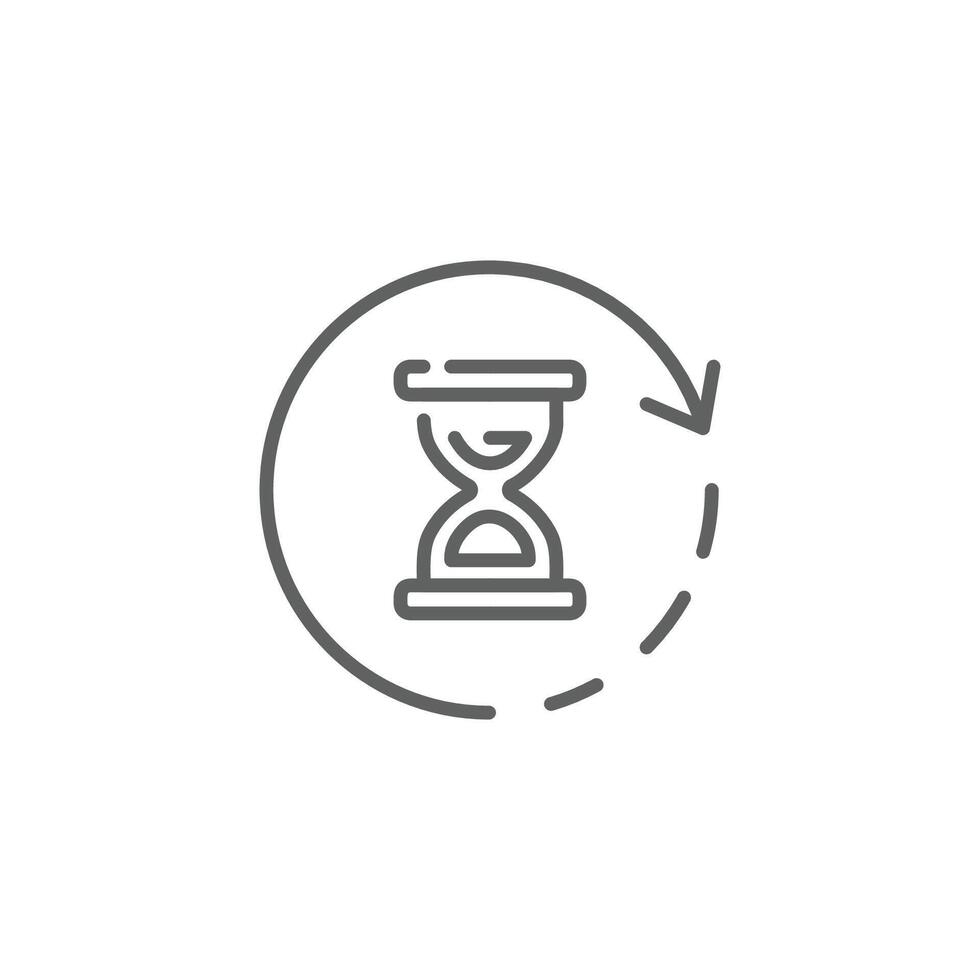 Anti aging hourglass icon. Simple outline style. Standby waiting slow time, age, wait, long, process, fast, hourglass, sandglass, repeat concept. Thin line symbol. Isolated design editable stroke. vector