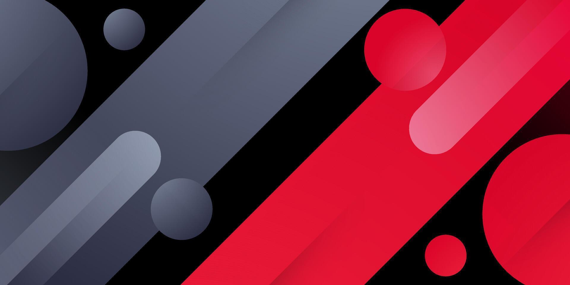Abstract futuristic banner with dark gray and red color shapes overlap pattern background. Col design background element. vector
