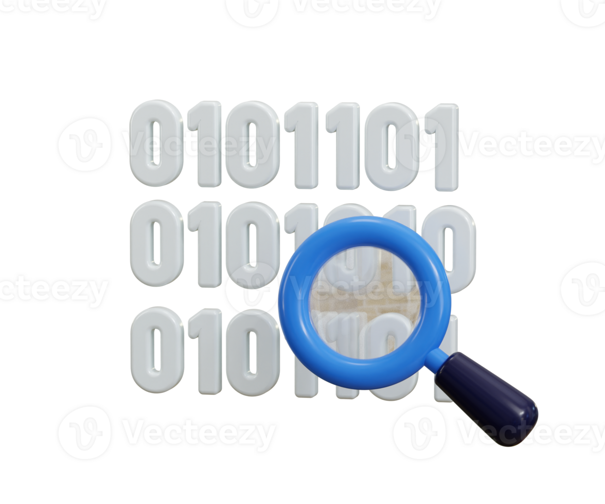 binario código icono 3d hacer concepto de computadora programación, algoritmo o computadora software binario código icono ilustración png