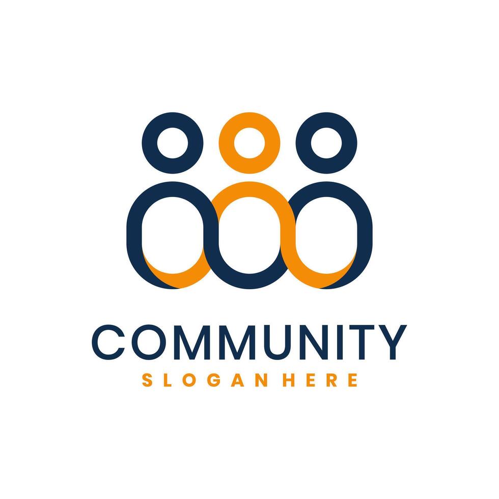 Modern community logo design with abstract people icon for teamwork and unity branding vector