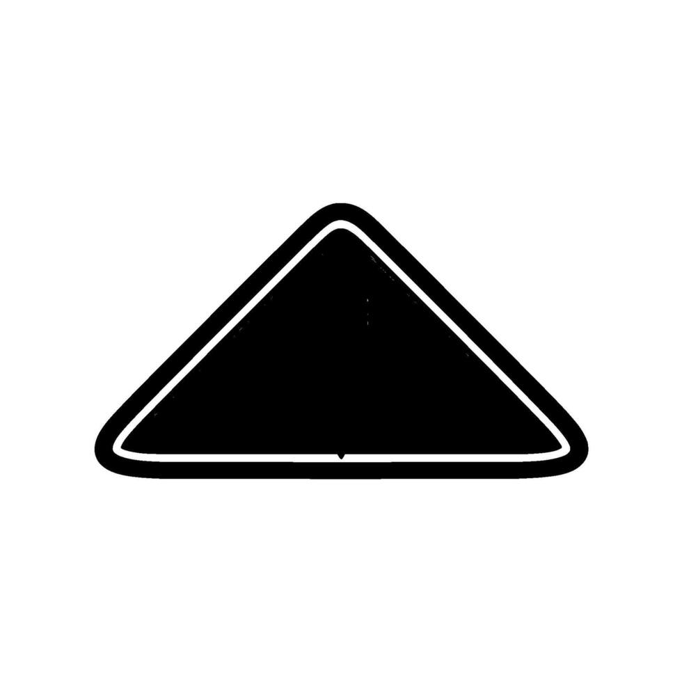 A minimalist of a perforated gray triangular shape with a subtle gradient and a thick outline set against a clean background vector