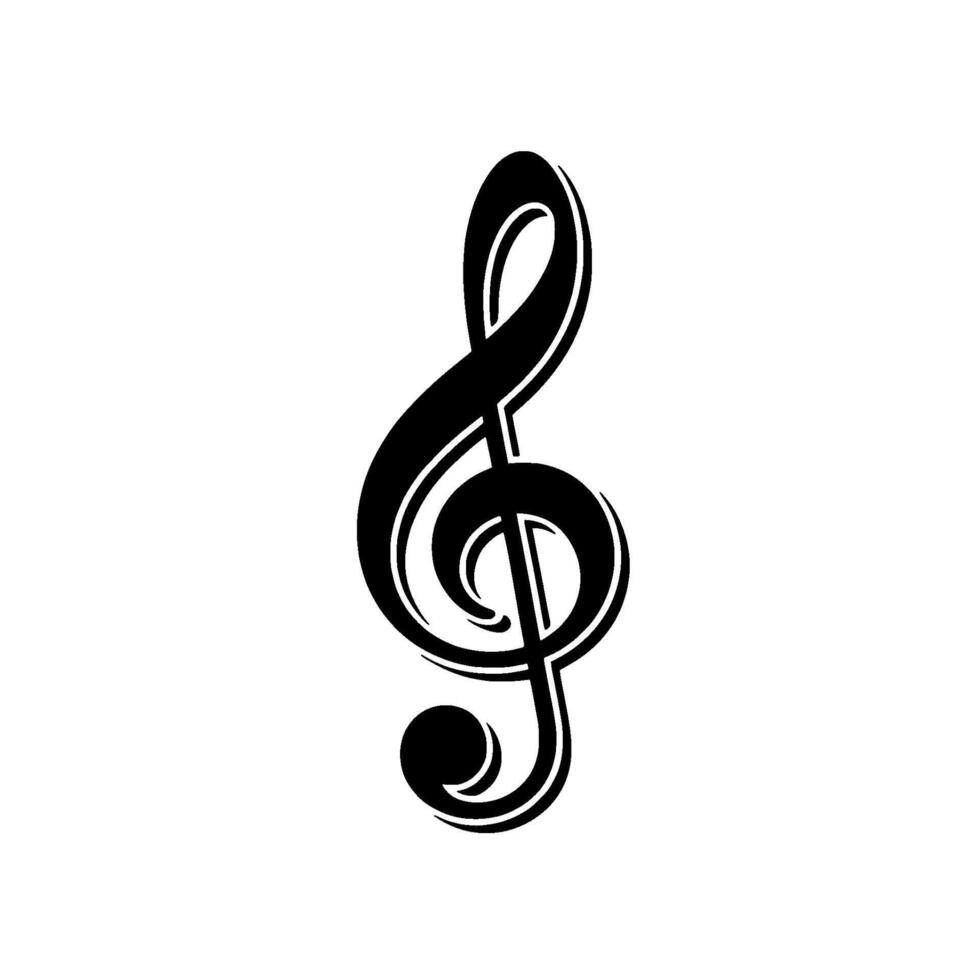 A bold clef symbol featuring elegant curves and a distinct outline on a clean and minimalist light gray background vector
