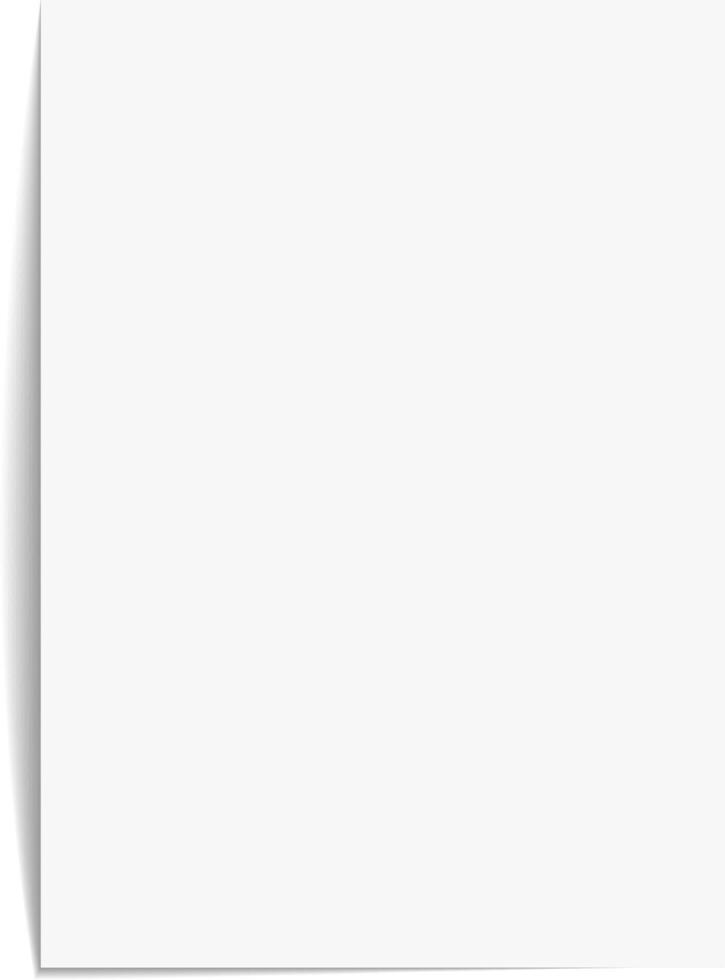 A4 paper with shadow on white background. vector