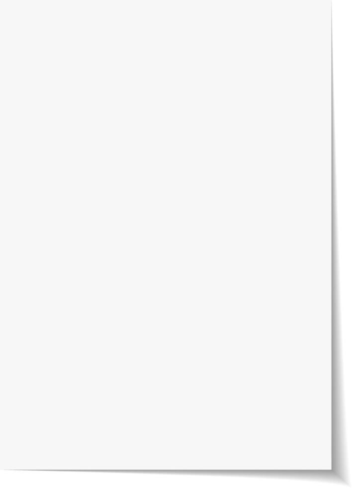 White A4 paper with shadow on white background. vector