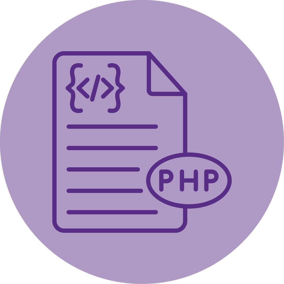 PHP Backend Script File Line Two Tone Circle vector