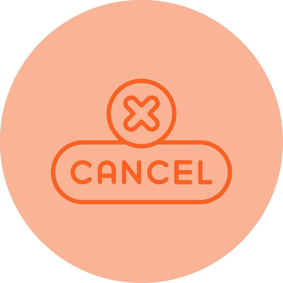 Cancel Action Button Line Two Tone Circle vector