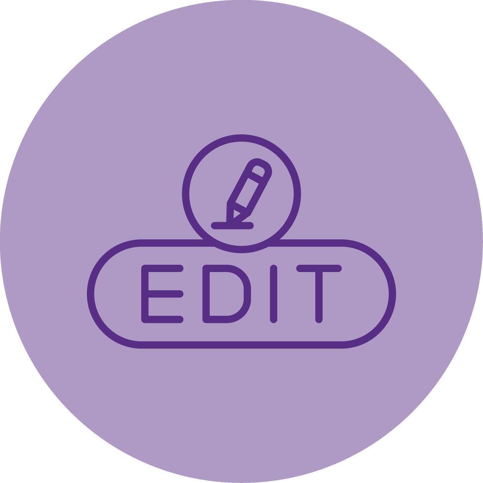 editar contenido botón línea dos tono circulo vector