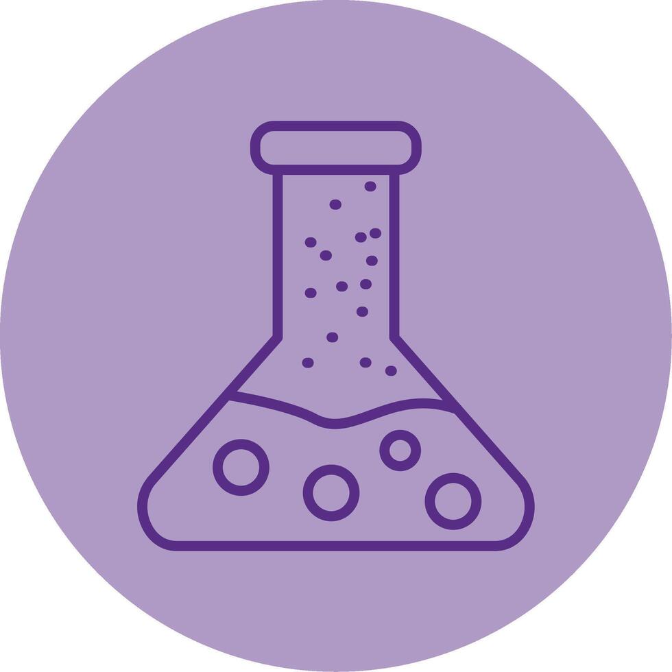 Conical Flask Experiment Tool Line Two Tone Circle vector